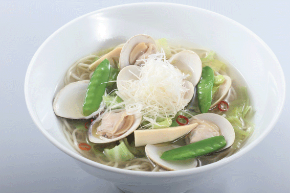蛤と春野菜の塩湯麺